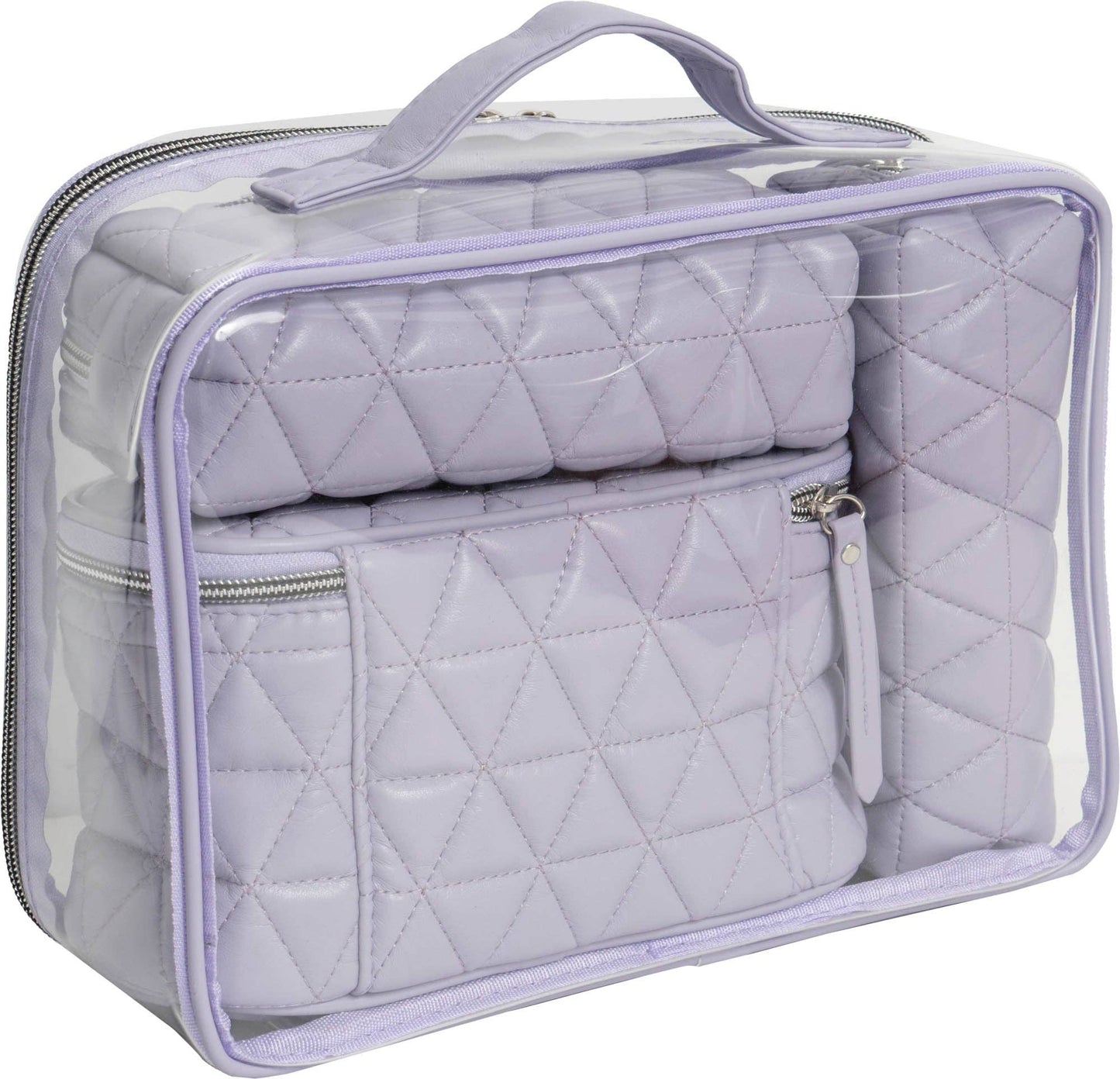 Quilted 4 Piece Cosmetic Bag Set