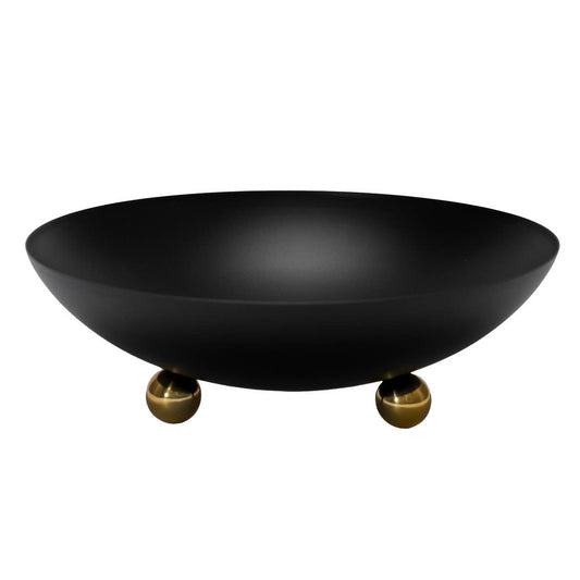 Temari Footed Bowl Black - Gold