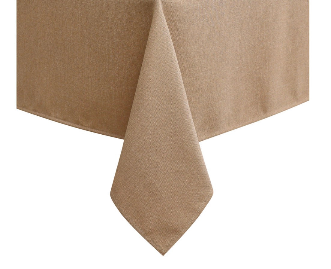 Solid Linen Look Washable Tablecloth