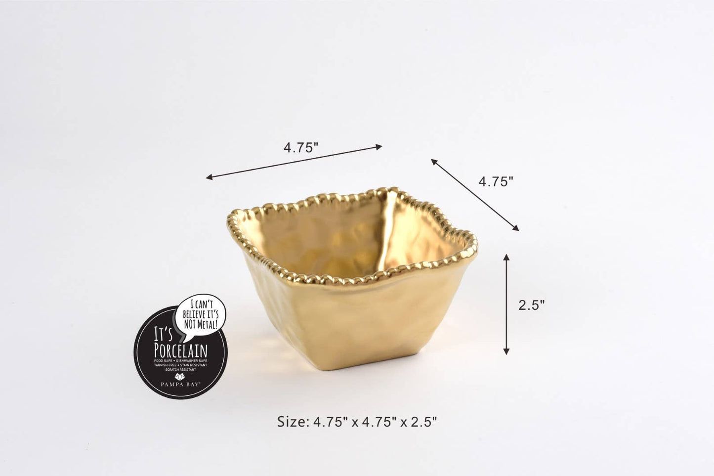 Square Snack Bowl - Gold