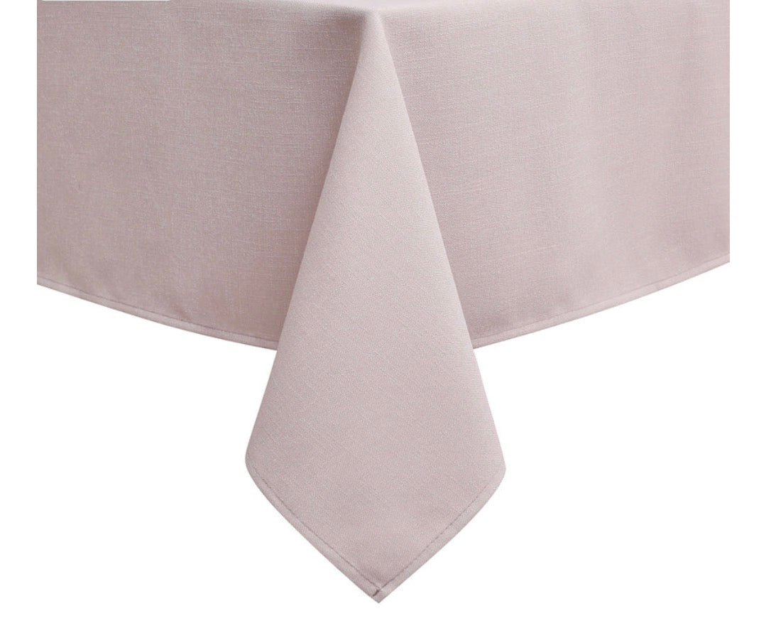 Solid Linen Look Washable Tablecloth