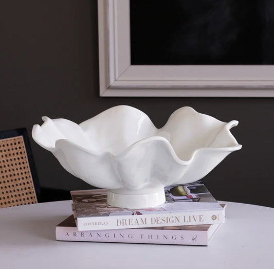 Beatriz Ball Melamine Pedestal Clam Shell Bowl w/ Servers