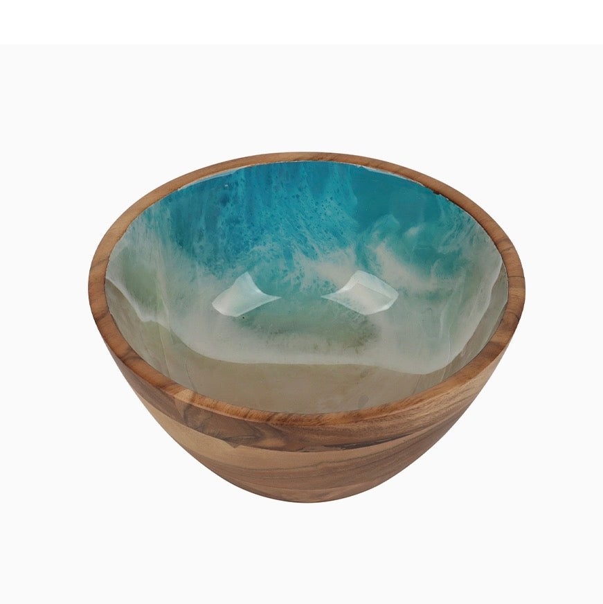 Ocean Wave Acacia Wood Bowl
