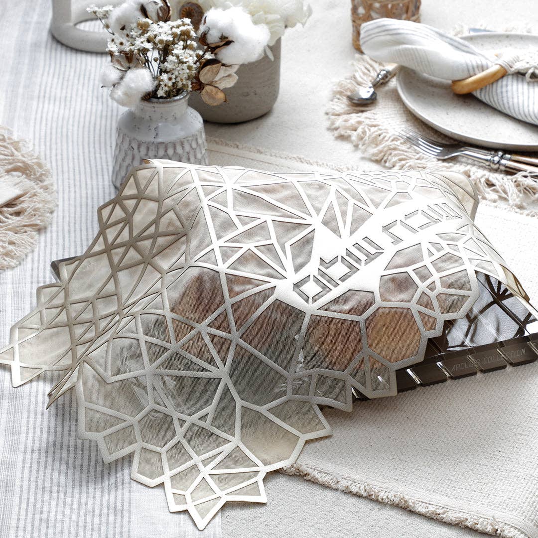 Challah Cover Geometric Champagne