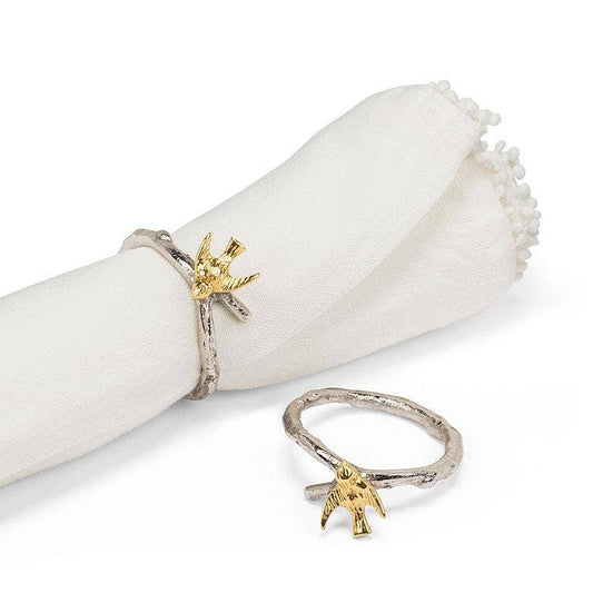 Bird on Branch Napkin Rings Set of 6