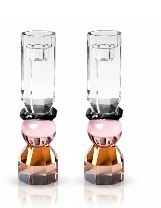 Modern Cut Tall Candlesticks