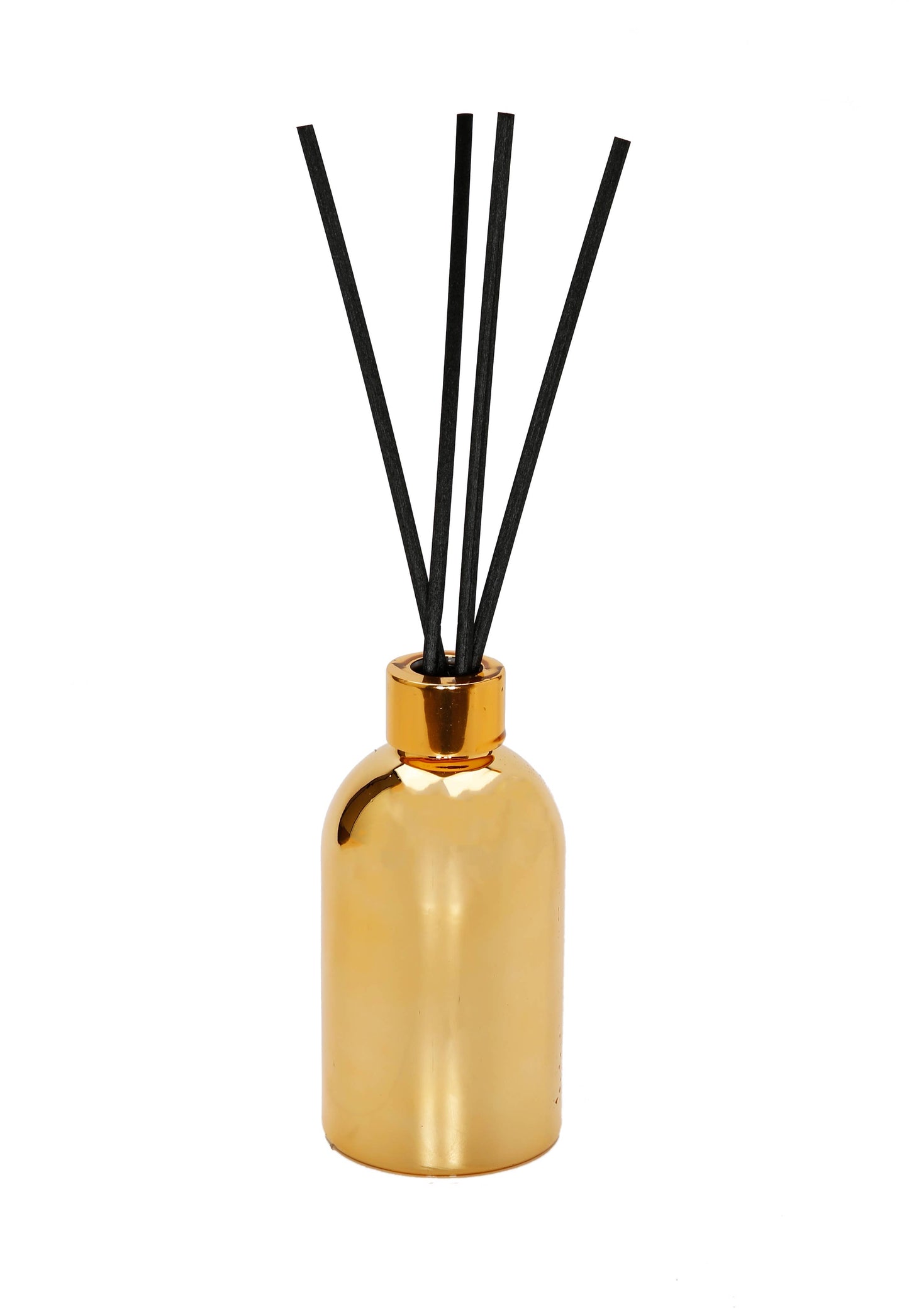 Gold Bottle Diffuser with Gold Cap/White Flower