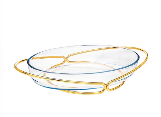 Oval Glass Baker in S/S Holder