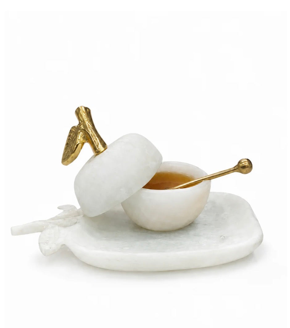 Resin Apple Honey Dish and Tray