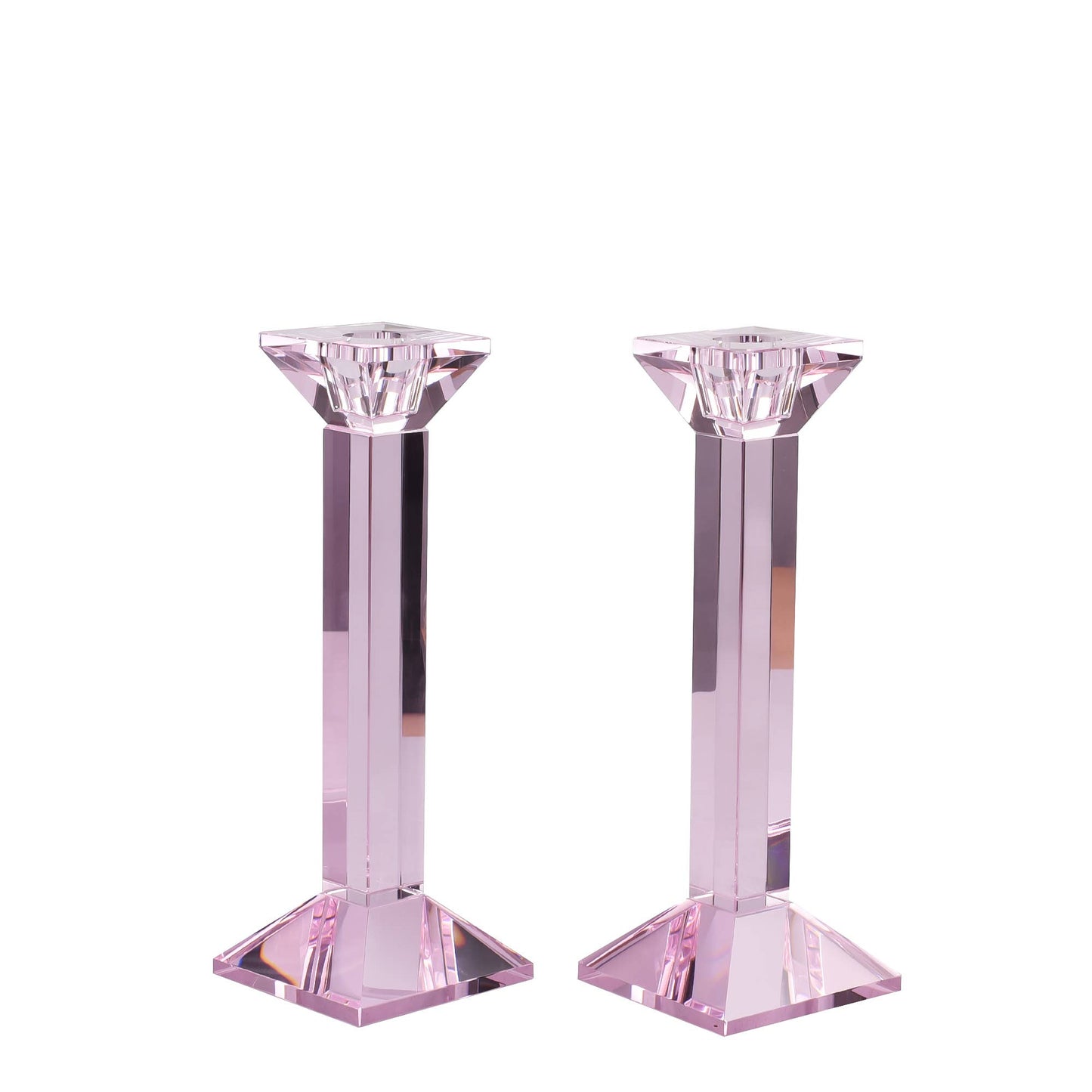 Pair of 9” Classy Crystal Candlesticks