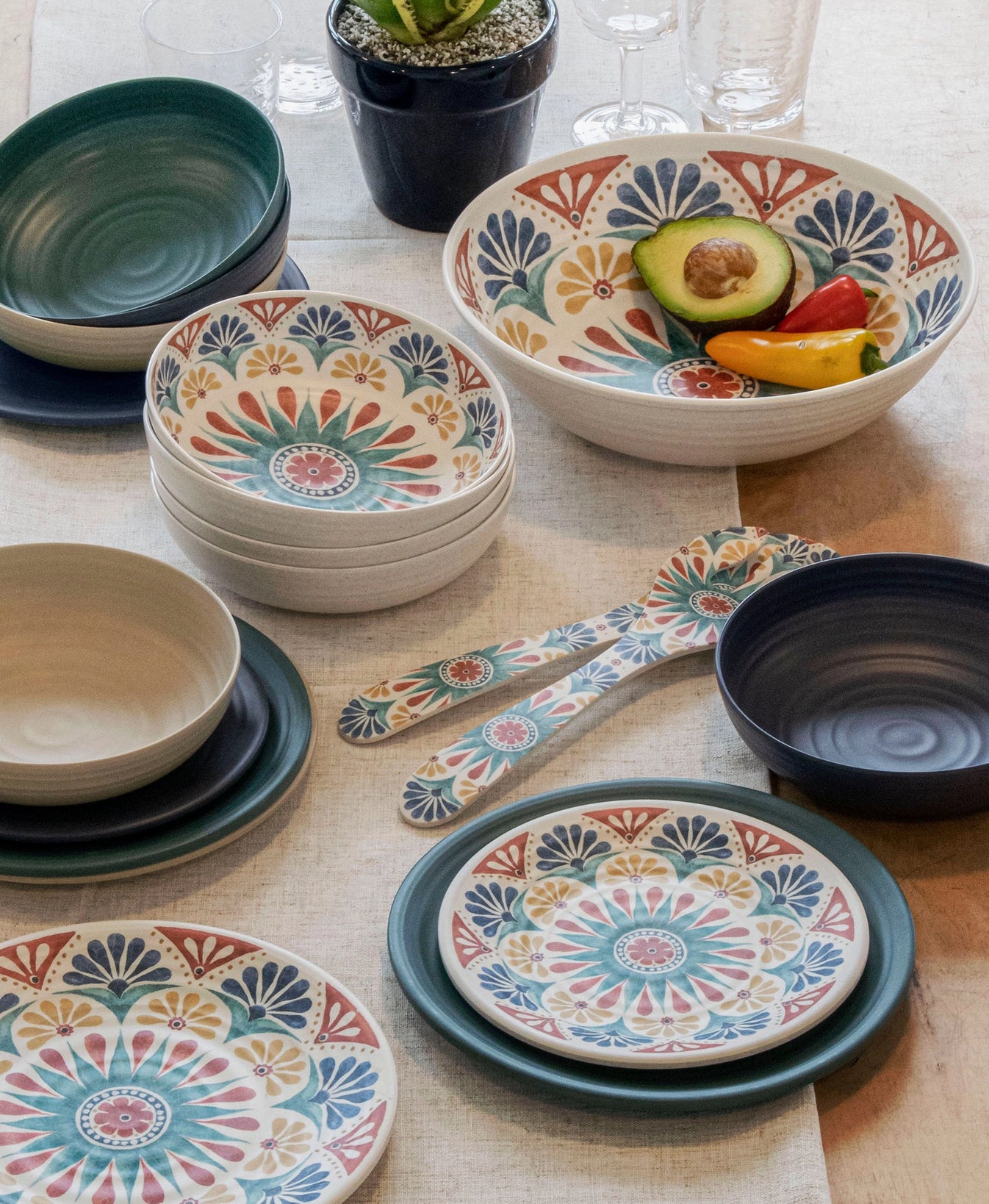 Desert Rio Melamine Salad Bowl & Server Set