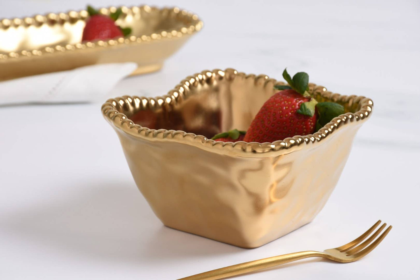 Square Snack Bowl - Gold