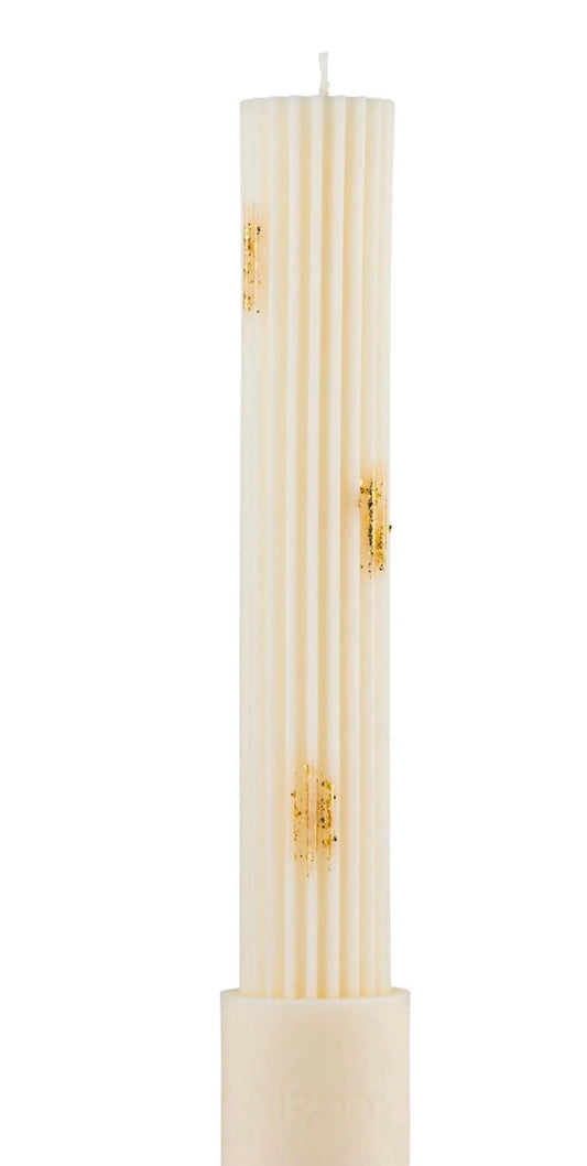 Ribbed Havdala Candle with Sparkle
