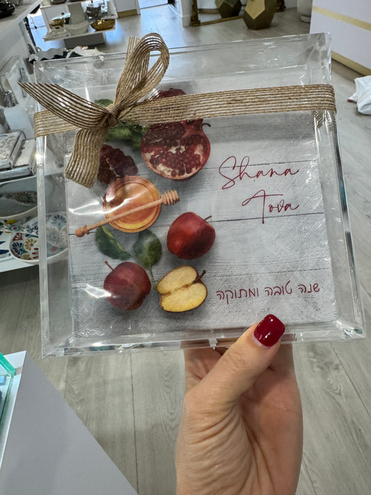 Square Napkin Holder - Shana Tova