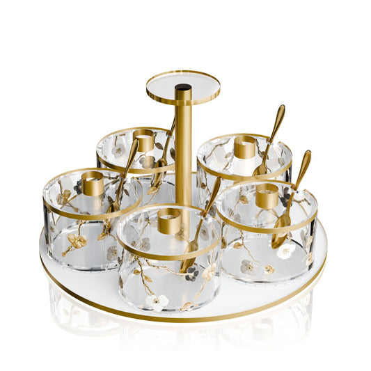 Ornate Garden Swivel Dip Dish (5 Dishes)