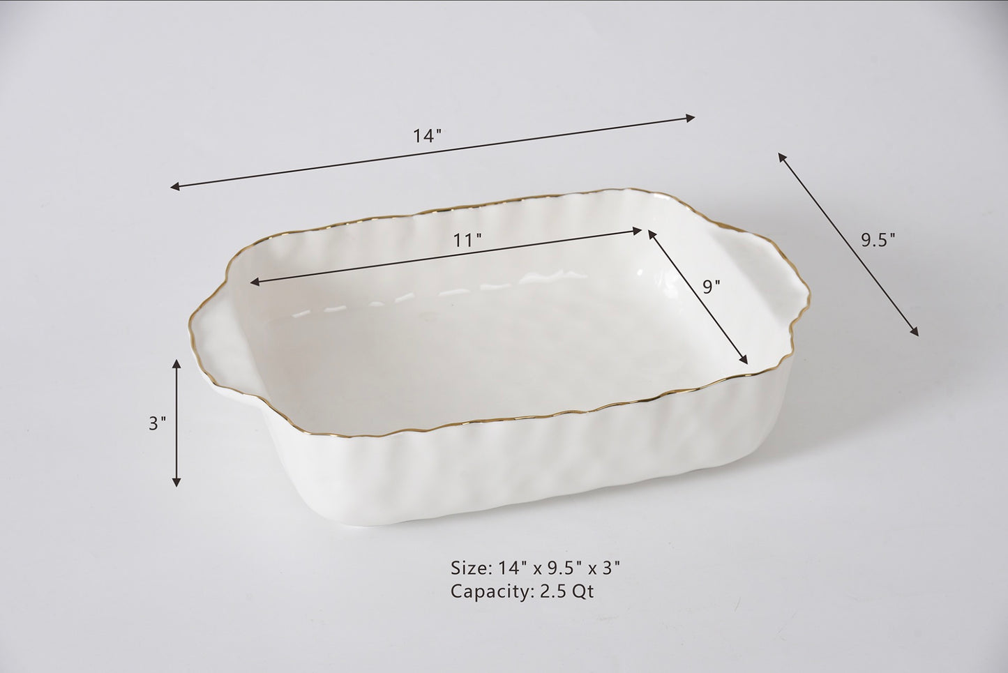 Rectangular Baking Dish with Solid Handles