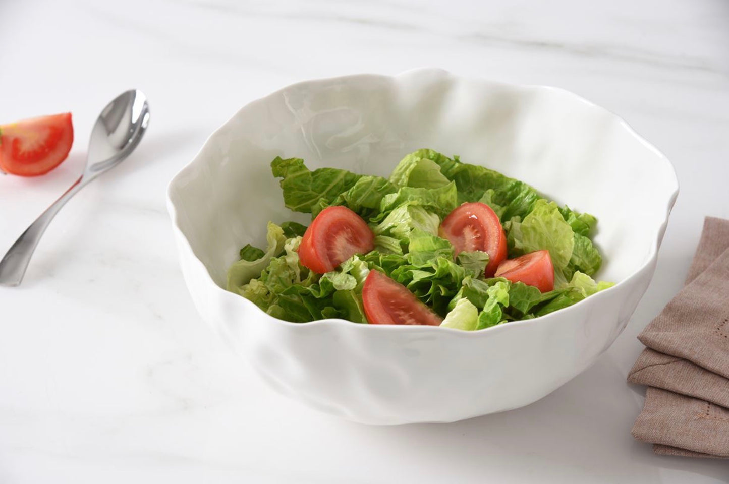 Large White Asymmetrical Bowl