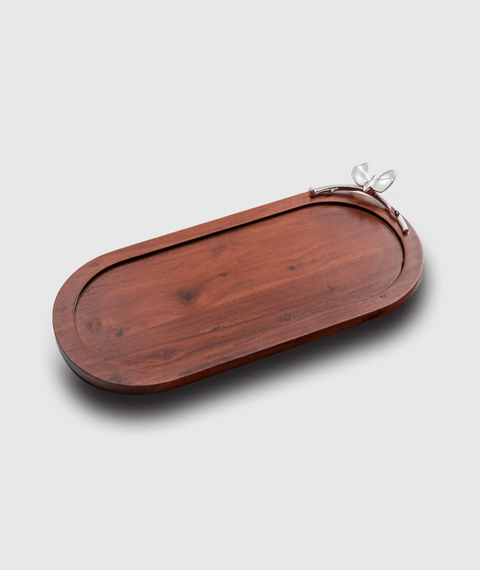 Butterfly Oval Wood Tray