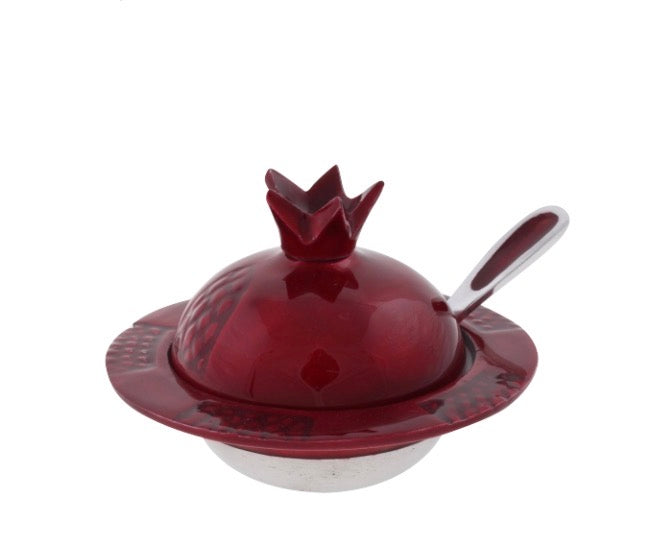 Enamel Pomegranate Honey Dish w/ Spoon