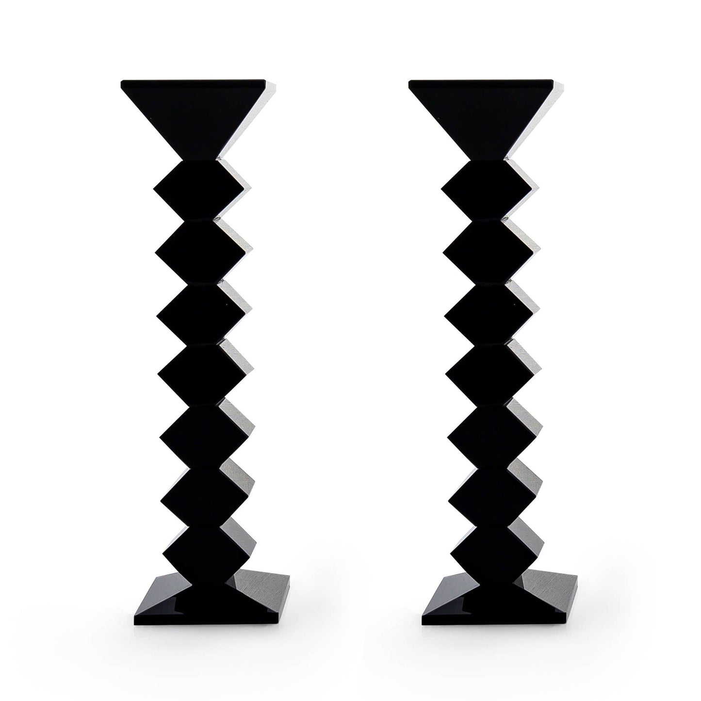 8.25" Zig Zag Crystal Candlesticks