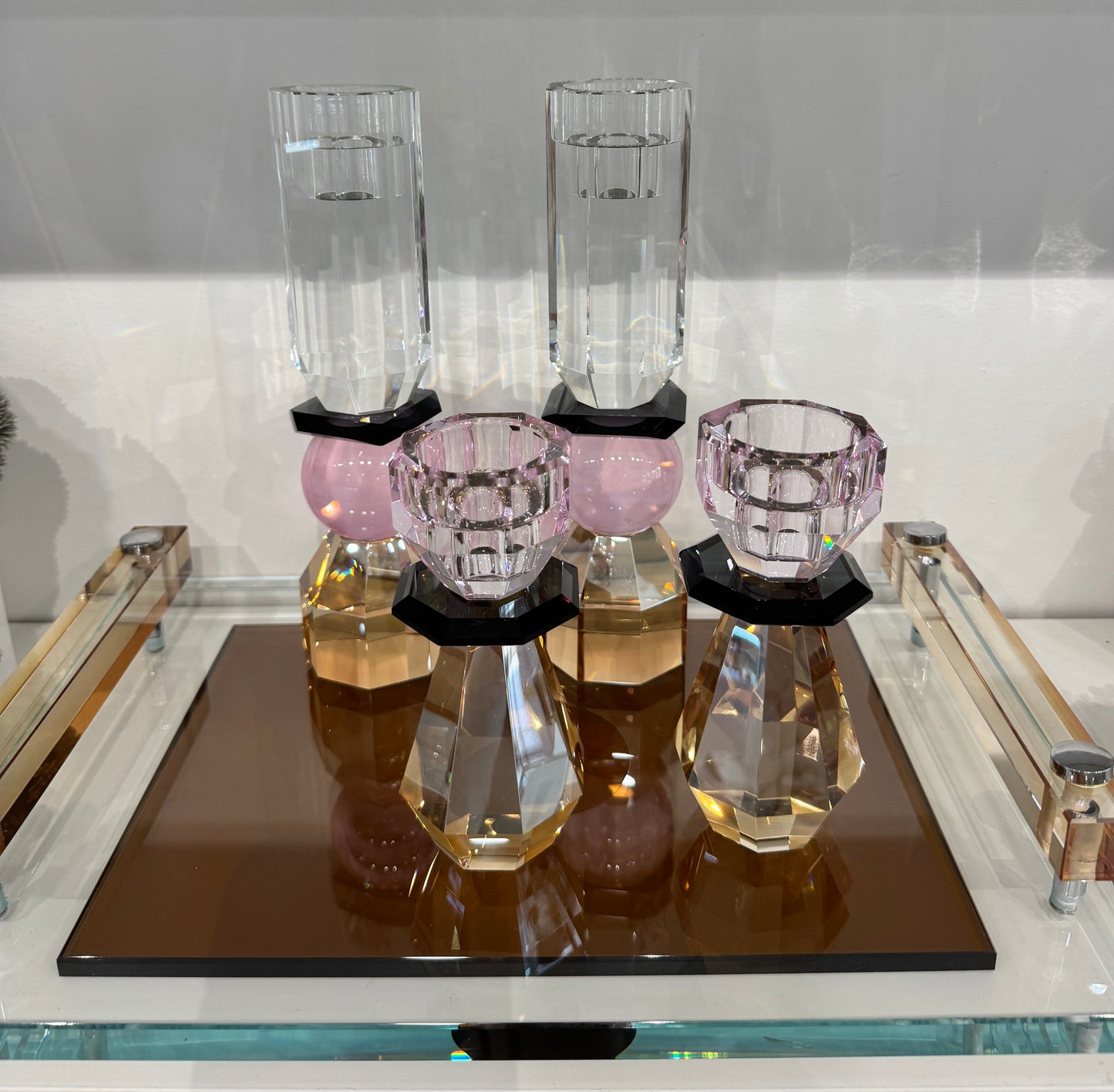 Glass Tray Amber and Smoke - sale