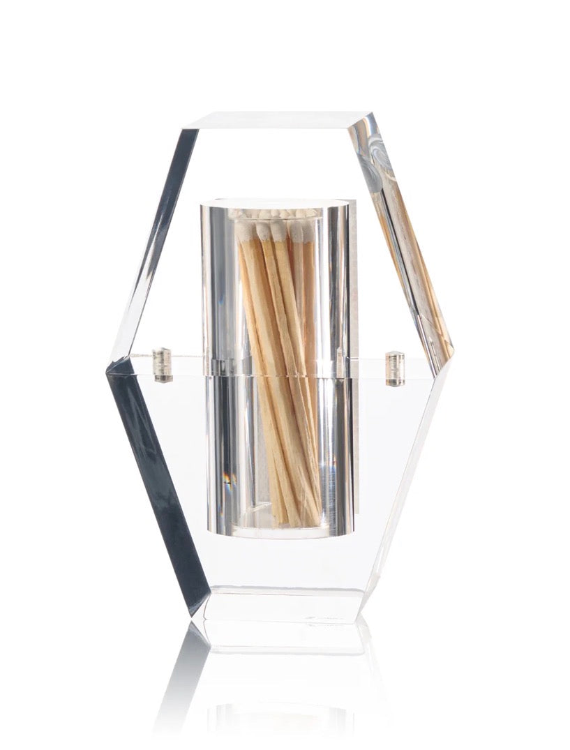 Crystal Look Facet Lucite Match Holder