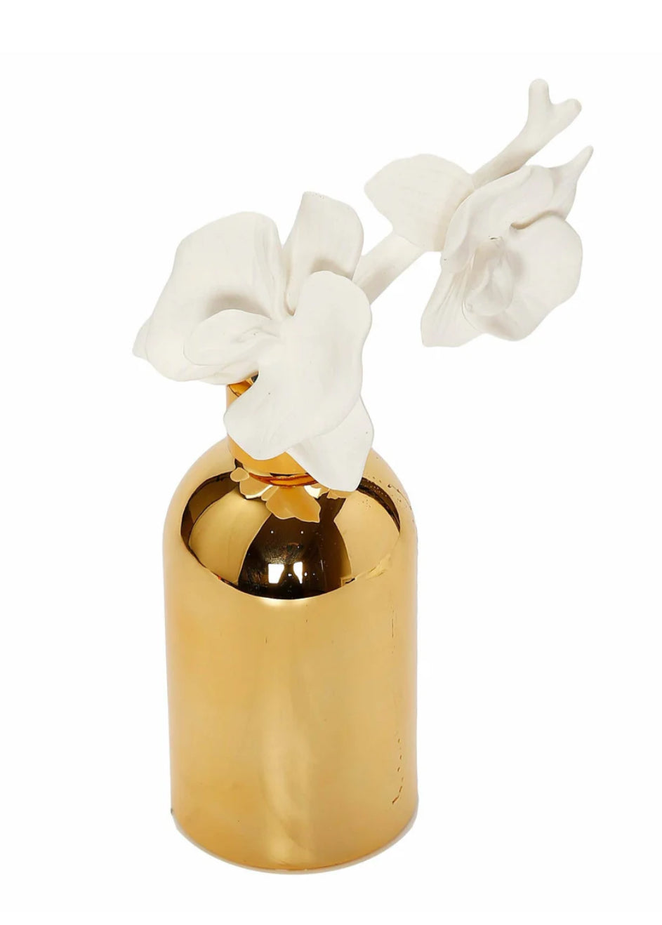 Gold Bottle White Flower diffuser - Lilly of the Valley