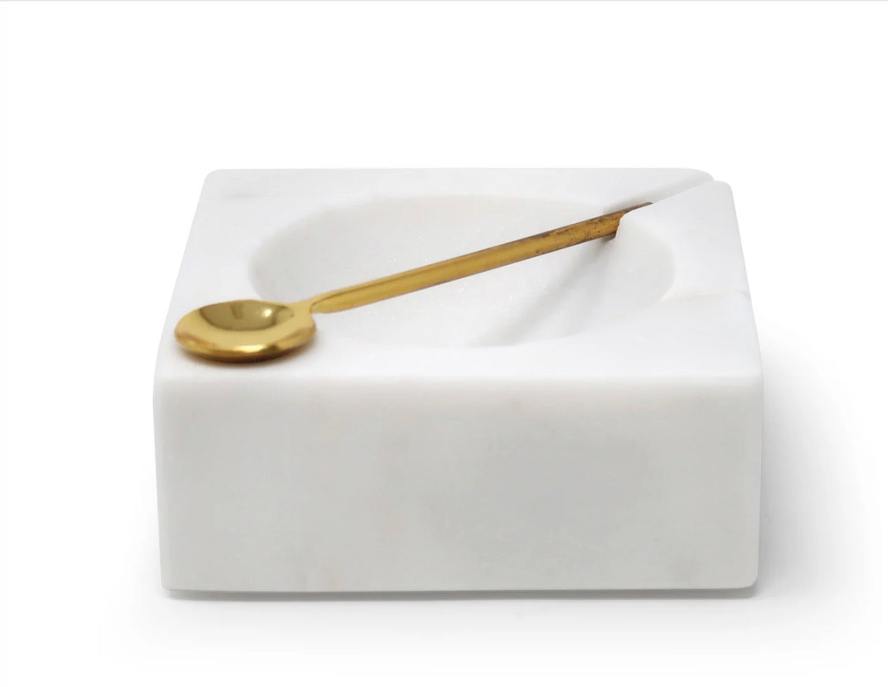 Marble Salt Well with spoon