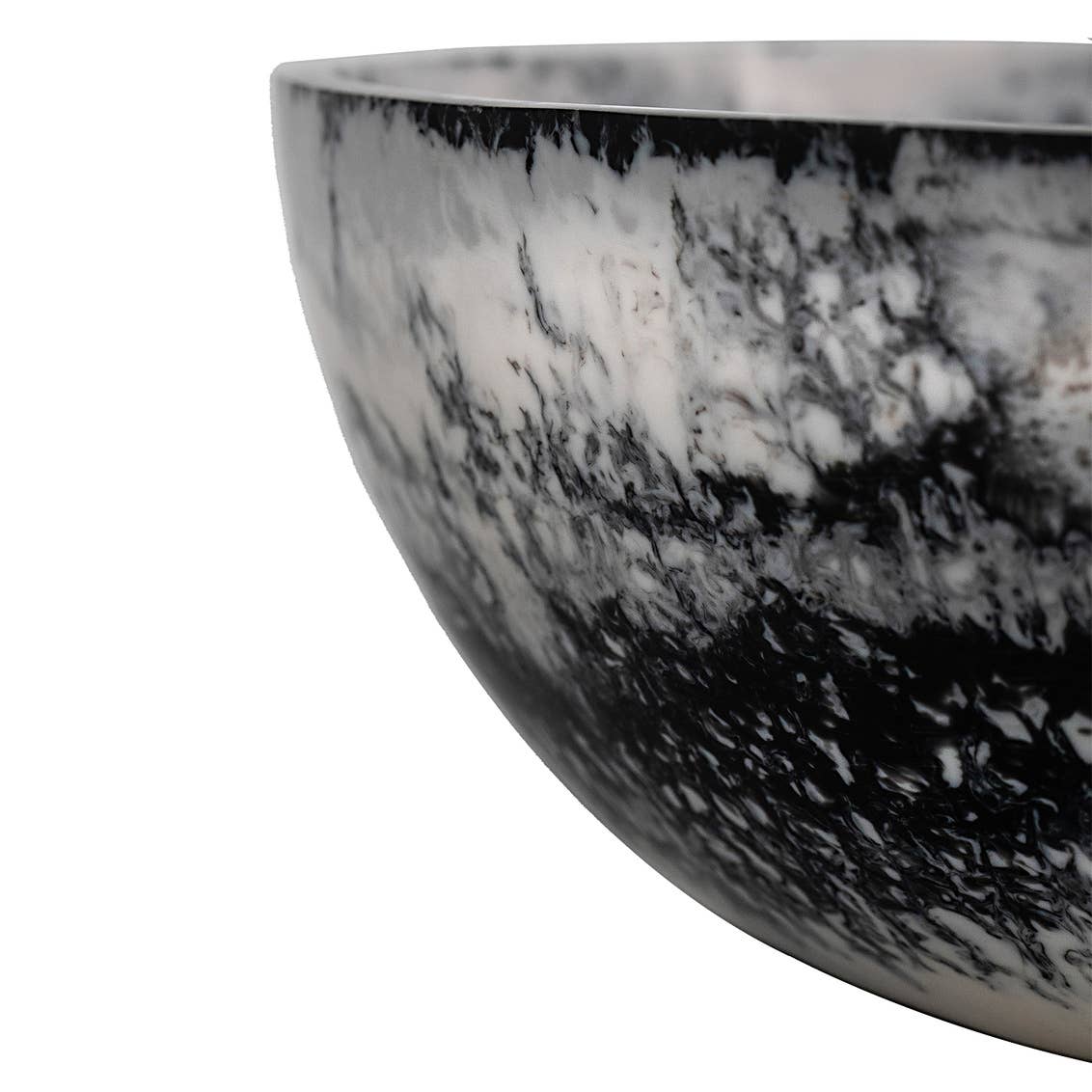 Radiant Resin Black and White 12" Bowl