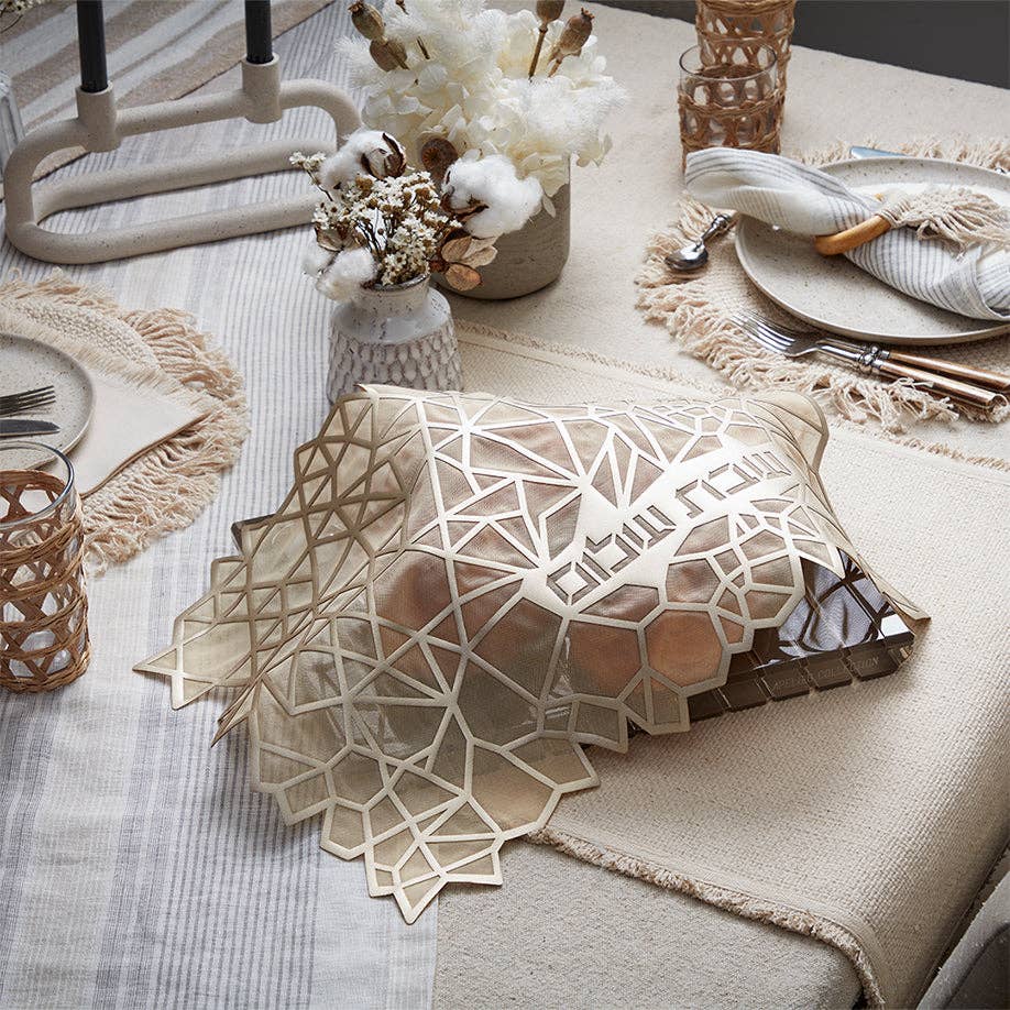 Challah Cover Geometric Champagne