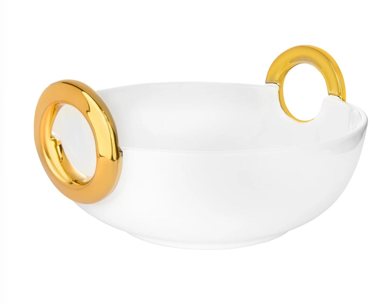 Gold Loop Handle Ceramic bowl