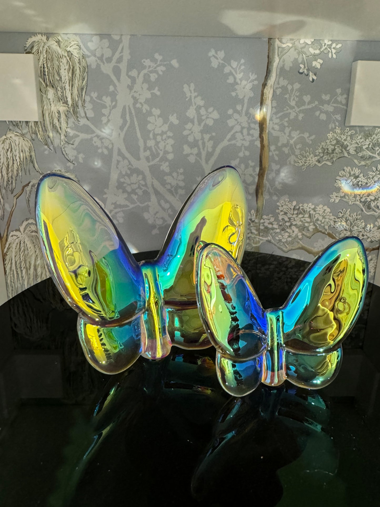 Large Iridescent Butterfly Accent