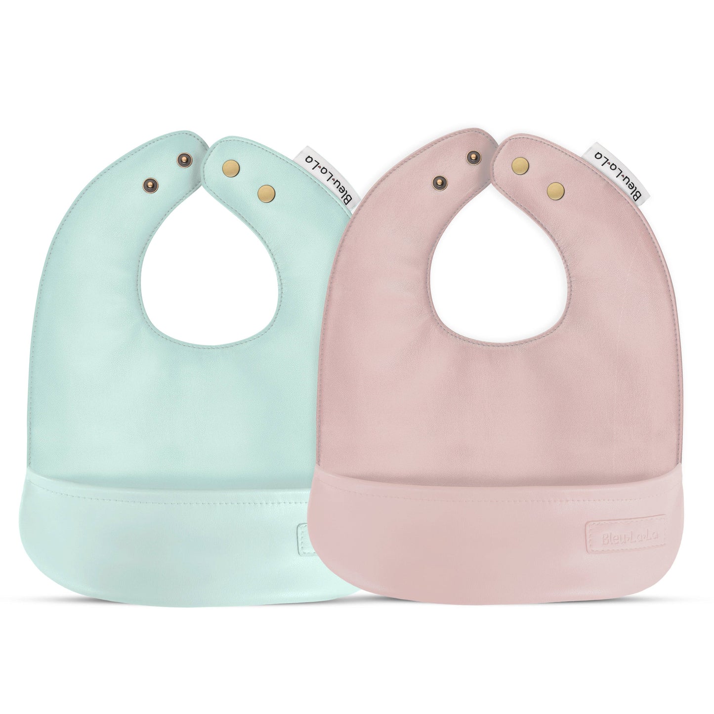 Classic - Set of Soft Vegan Leather Easy Clean Bibs 0-12 Months