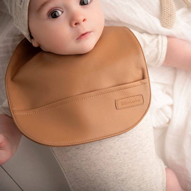 Classic - Set of Soft Vegan Leather Easy Clean Bibs 0-12 Months