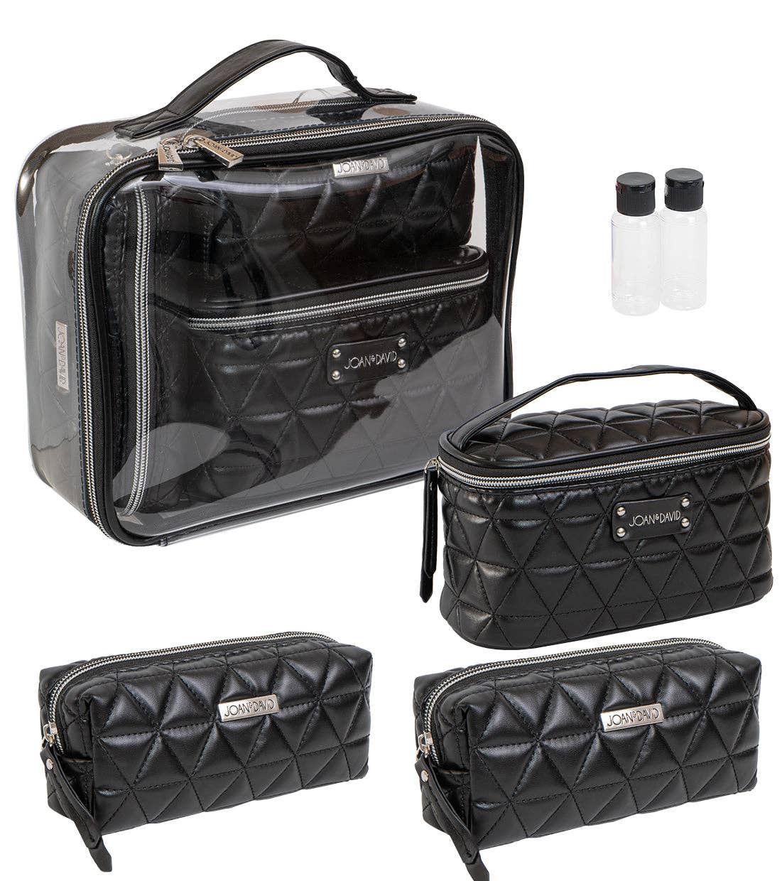 Quilted 4 Piece Cosmetic Bag Set