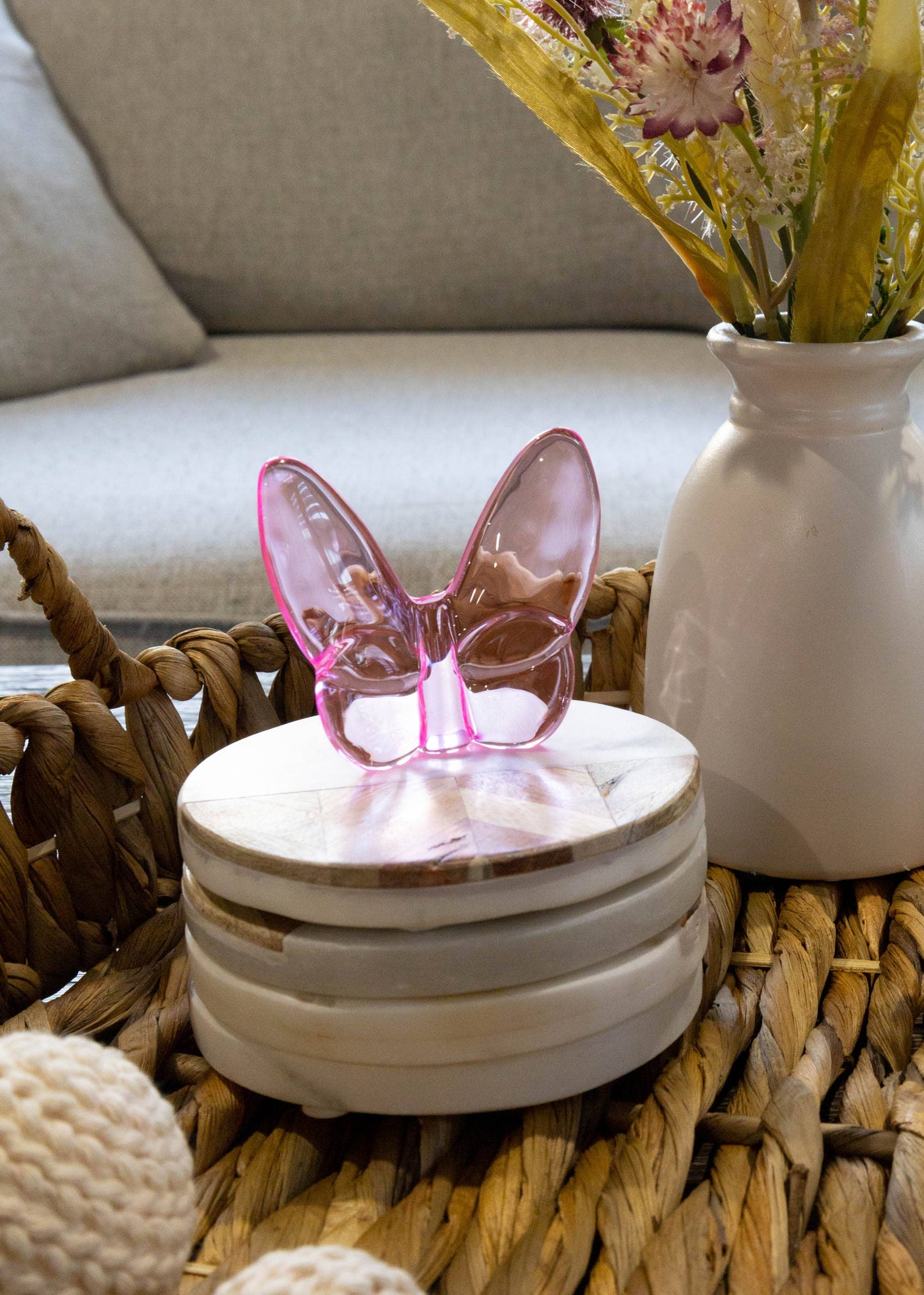 Le Mariposa Exclusive Crystal Butterfly Home Decor in Pink