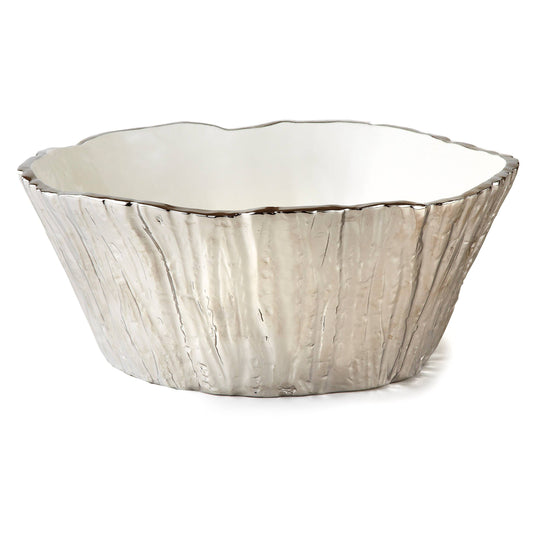 Silver Tree Bark Bowl, 10.5"