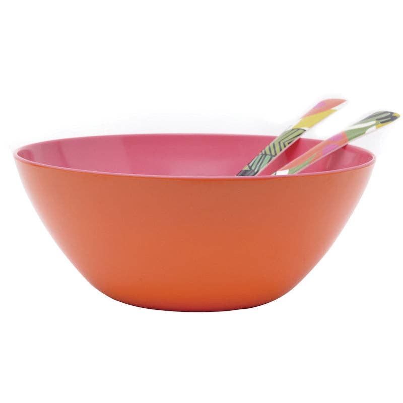 Orange and Pink Two Tone 12.5" Salad Bowl