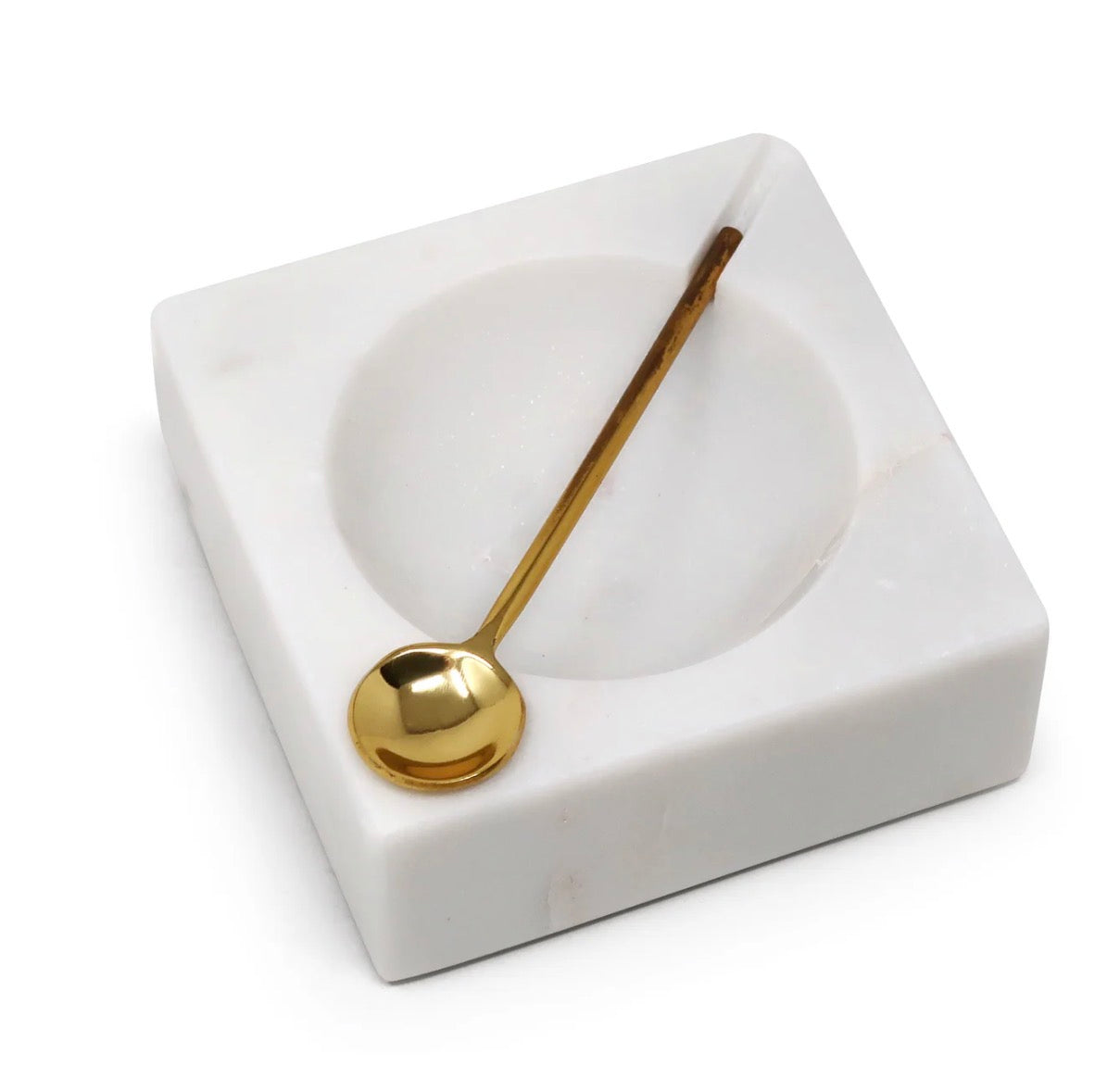 Marble Salt Well with spoon