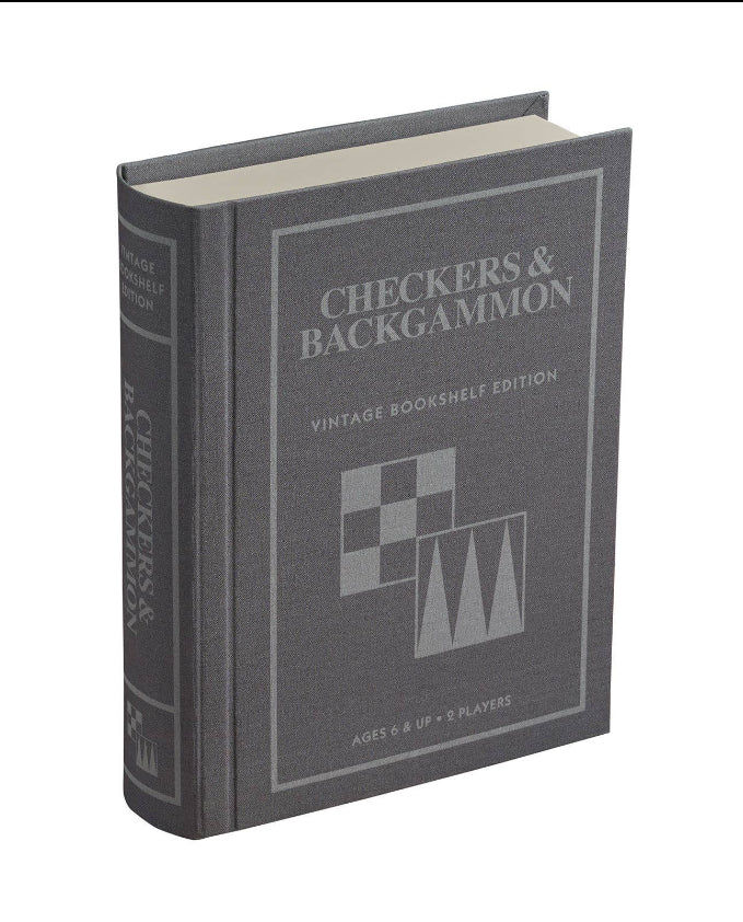 Checkers & Backgammon Vintage Bookshelf Game