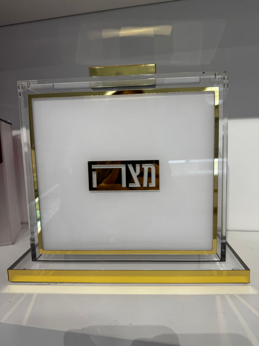 Clear and Gold Matza Box