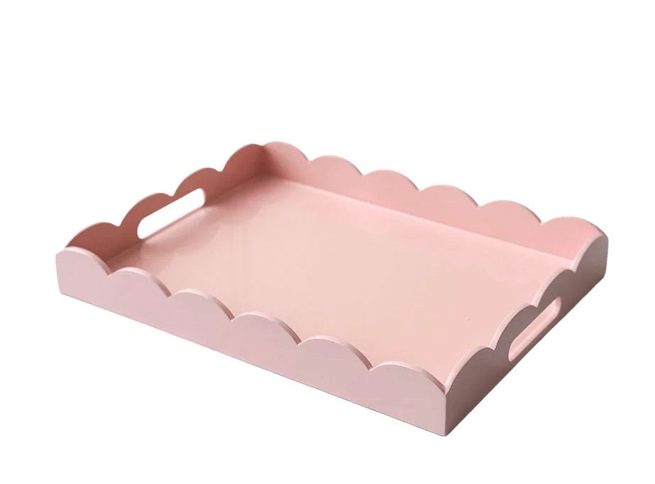 Scalloped Edge Lacquered Serving Tray