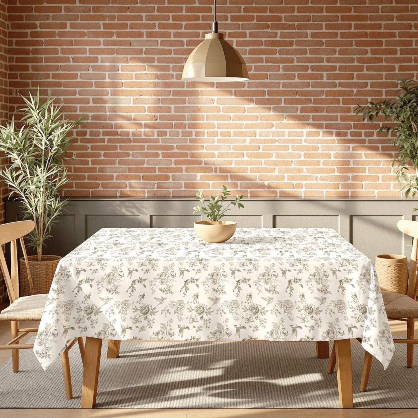 Bird Print Stain Resistant Tablecloth