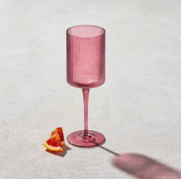 Ribbed Wine Glass
