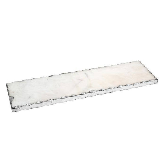 Marble Tray 18x5 - Silver Edge