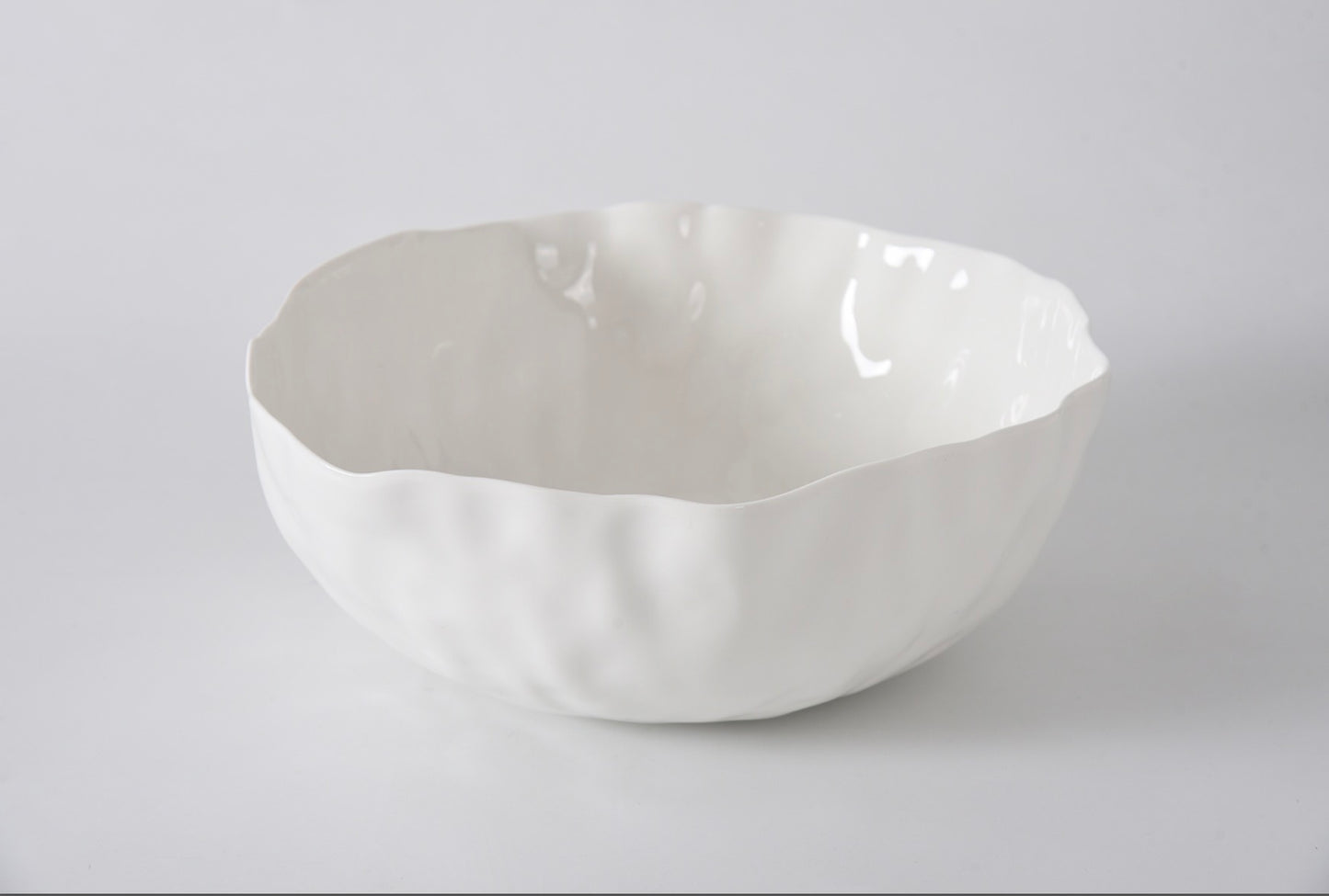 Large White Asymmetrical Bowl