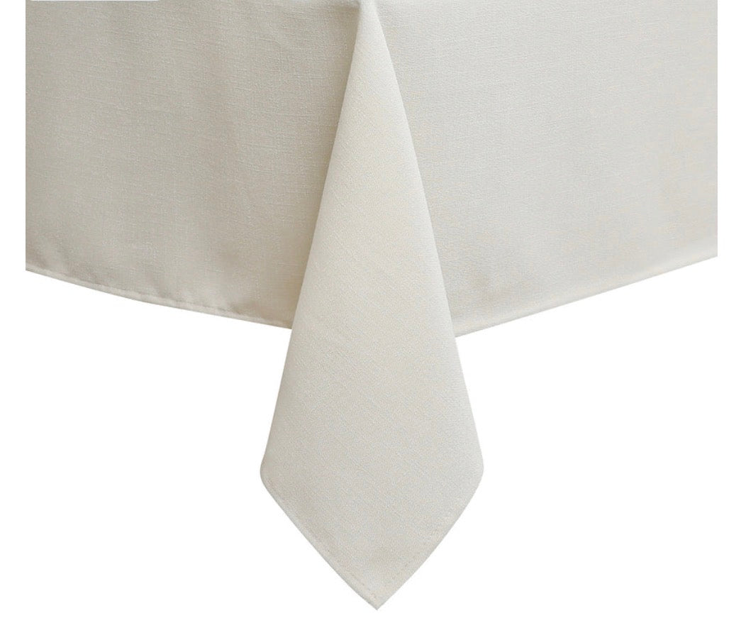 Solid Linen Look Washable Tablecloth