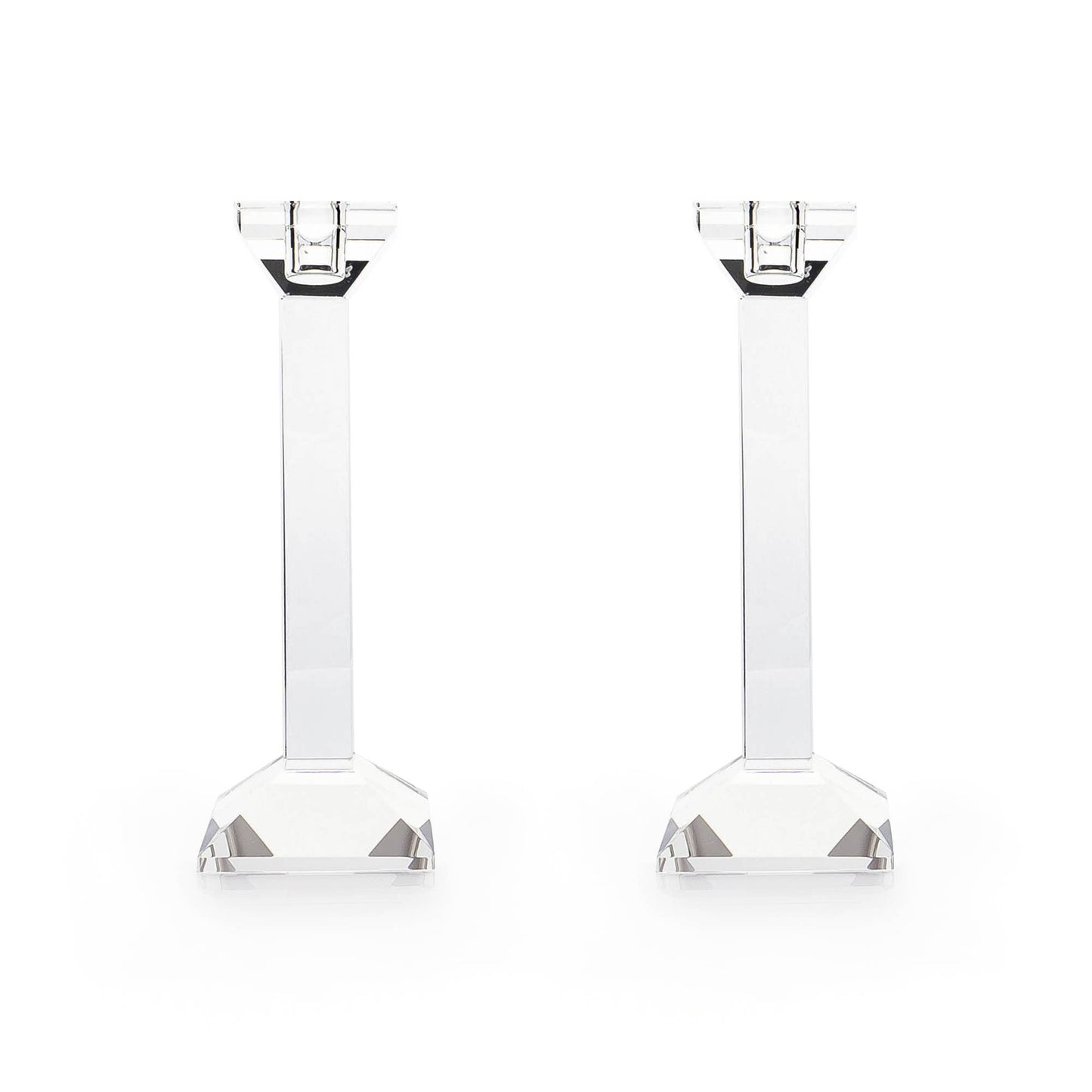 Pair of 9” Classy Crystal Candlesticks