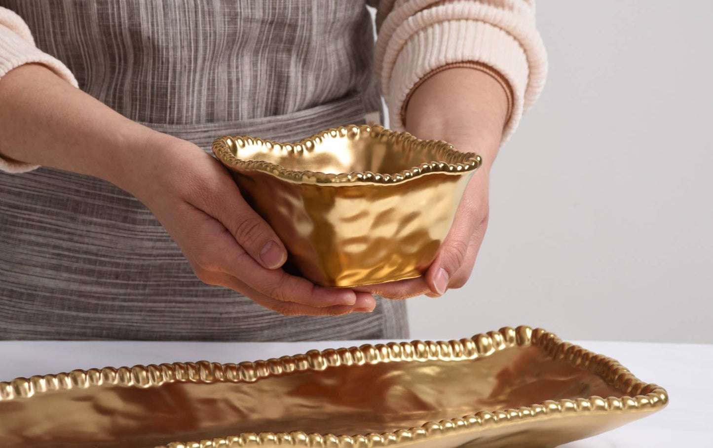 Square Snack Bowl - Gold