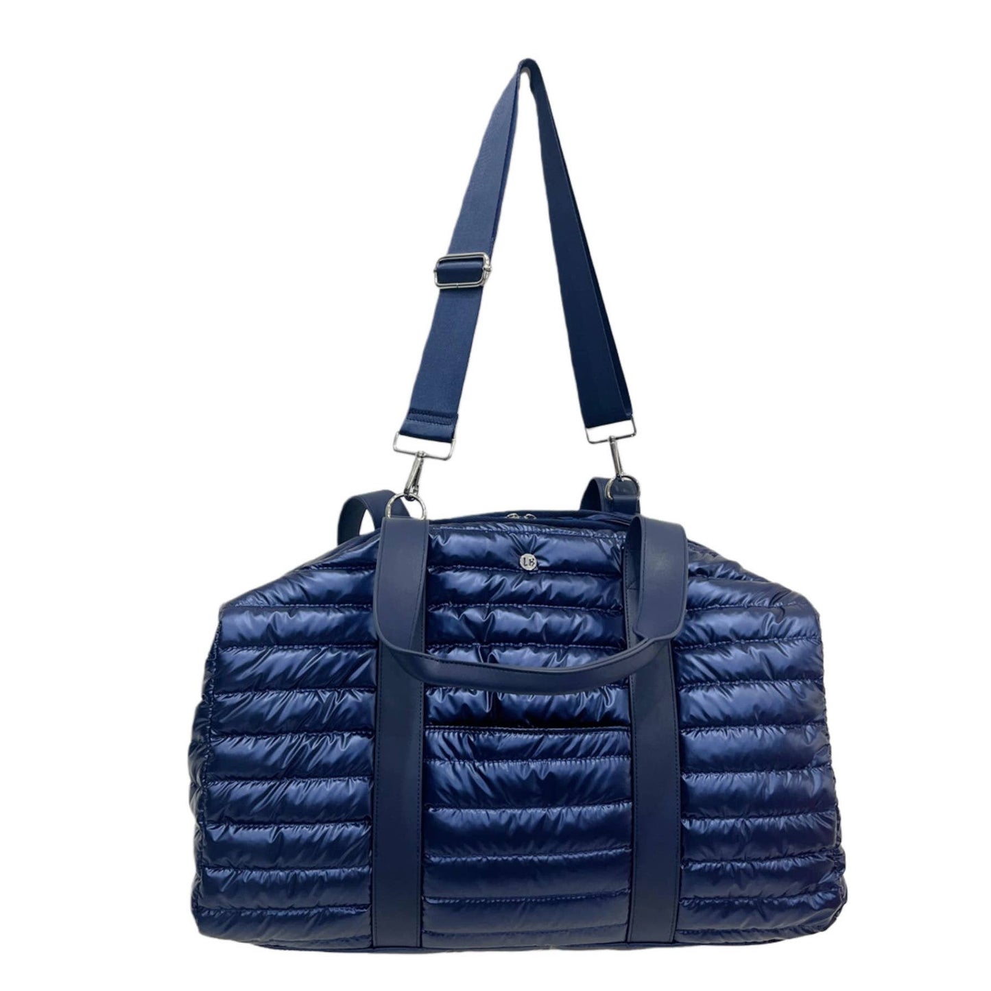 Puffer Weekender Duffle Travel Bag Sapphire Navy Blue 